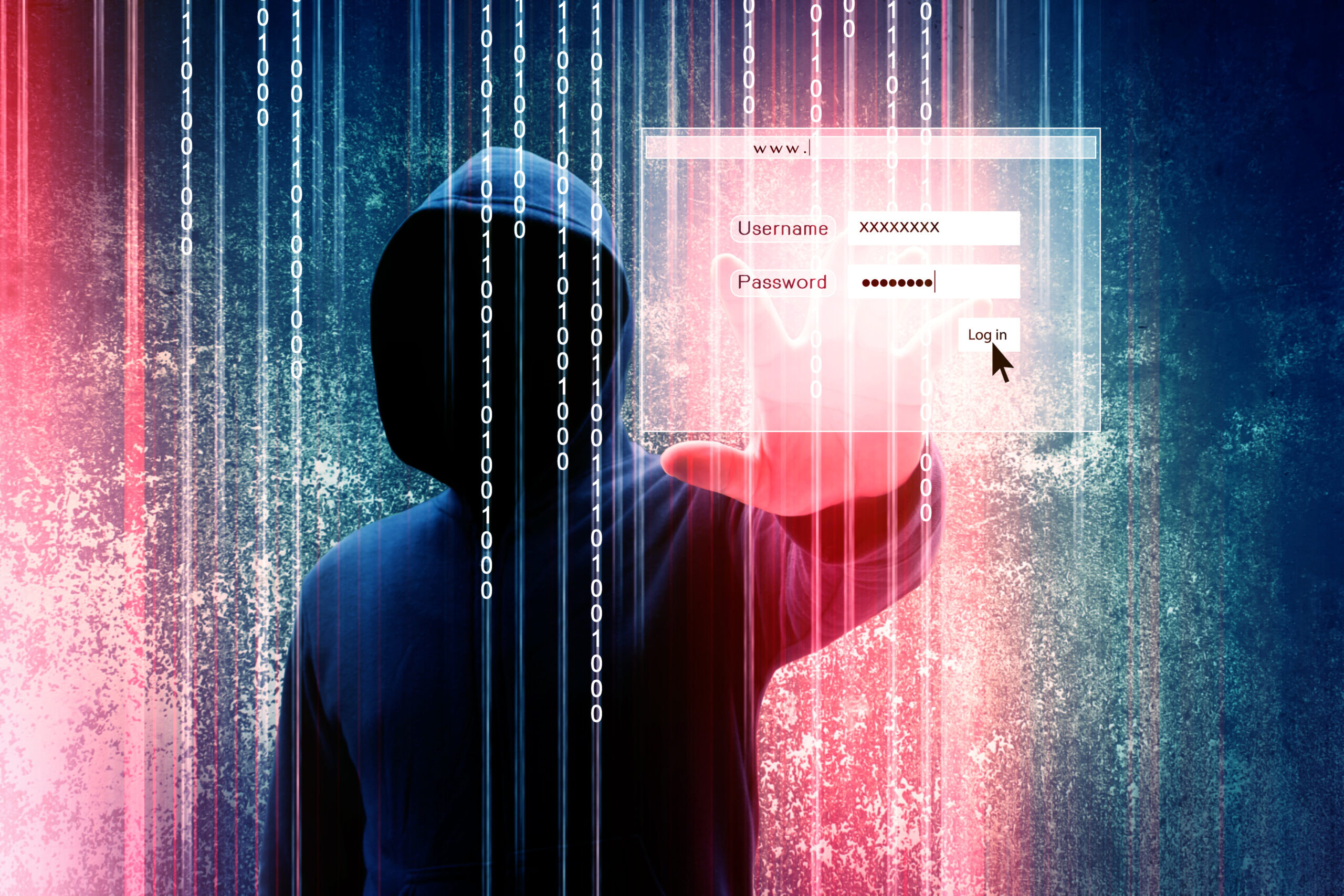 Computer hacker or Cyber attack concept background